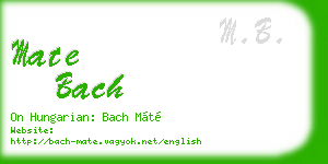 mate bach business card