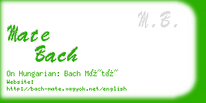 mate bach business card